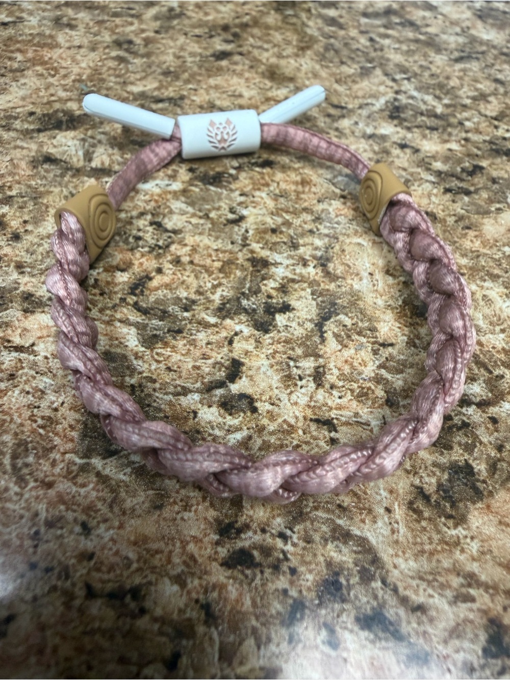 Rastaclat Phoebe Pink Rose Gold Braided Shoelace Bracelet Adjustable S/M